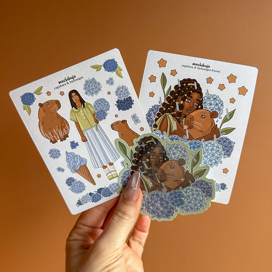 Capybara & Hydrangea (2026 Patreon Exclusive Stickers)