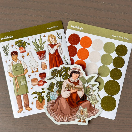 Ducks and Gardening (August 2024 Patreon Exclusive Stickers)