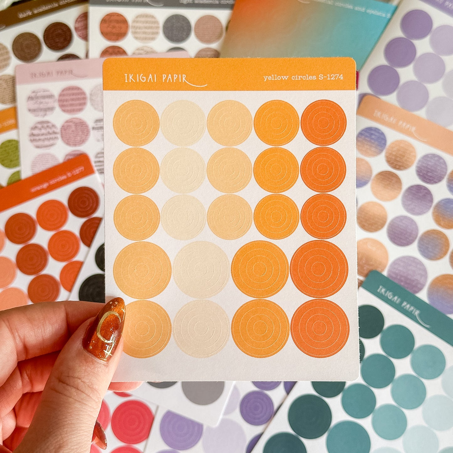 Yellow Circle & Eyelet Sticker Sheet