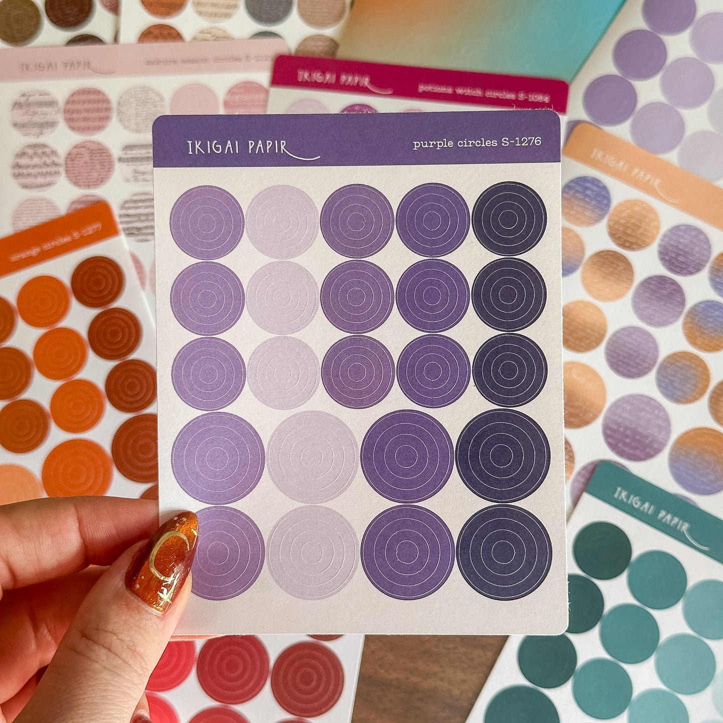 Purple Circle & Eyelet Sticker Sheet