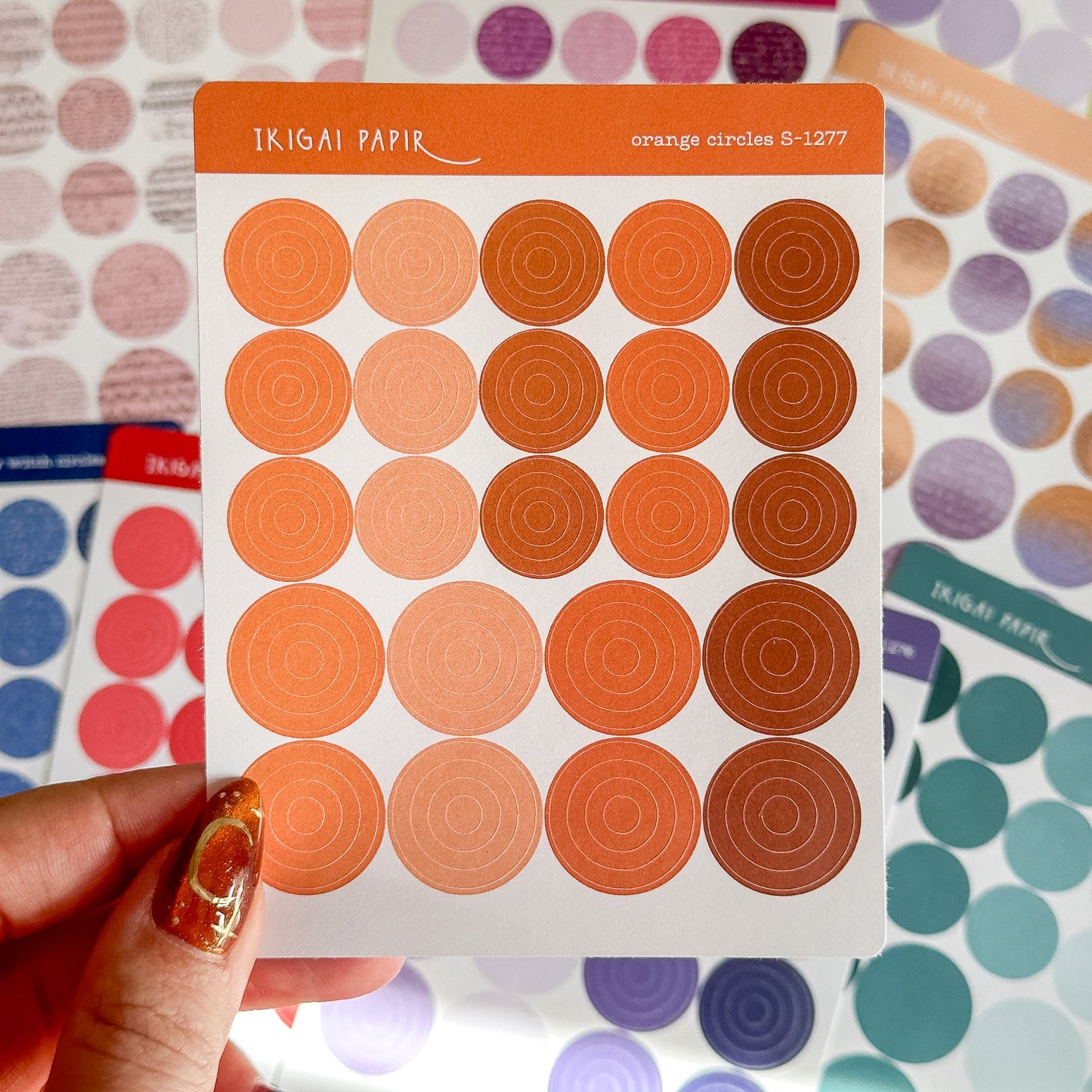 Orange Circle & Eyelet Sticker Sheet