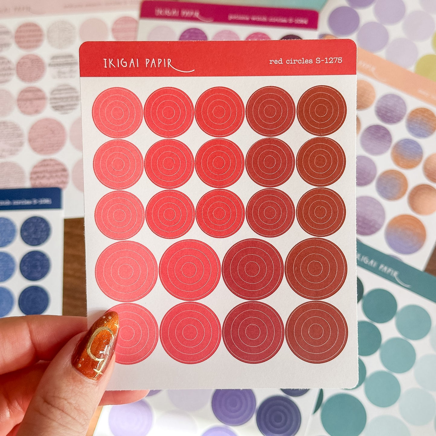 Red Circle & Eyelet Sticker Sheet