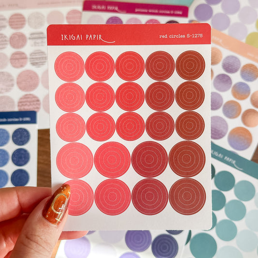 Red Circle & Eyelet Sticker Sheet