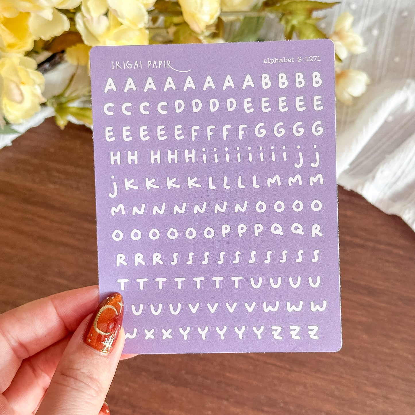 Whimsical Alphabet (Purple) Sticker Sheet