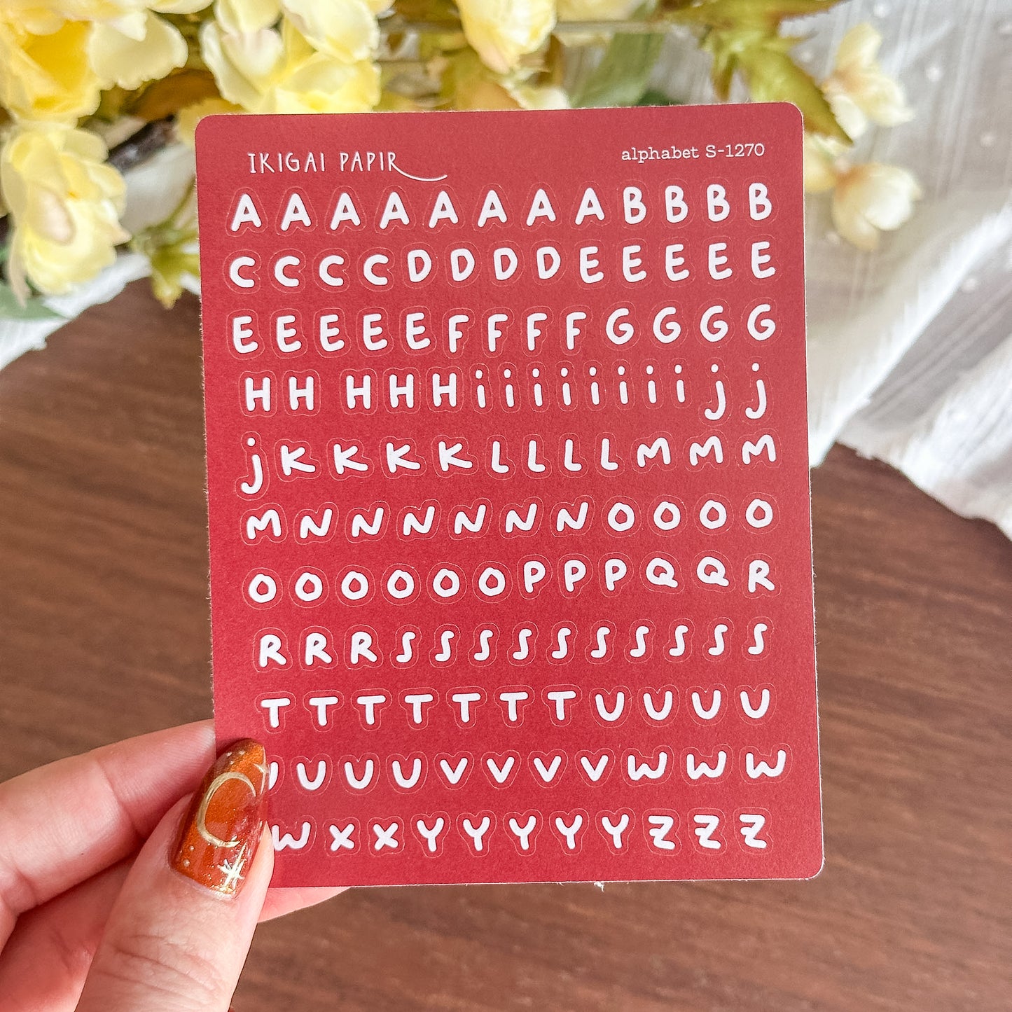 Whimsical Alphabet (Red) Sticker Sheet
