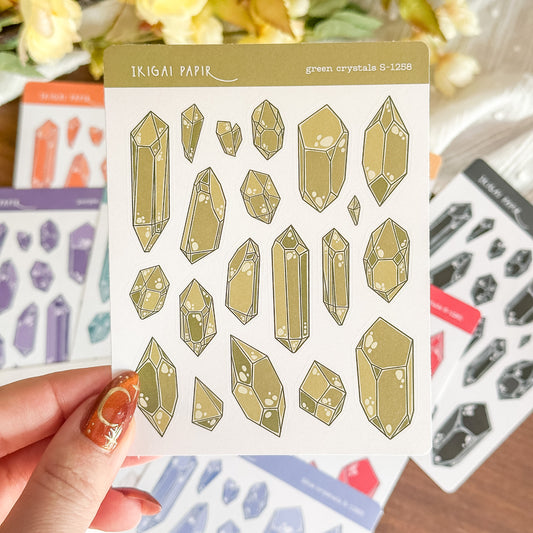Green Crystals Sticker Sheet
