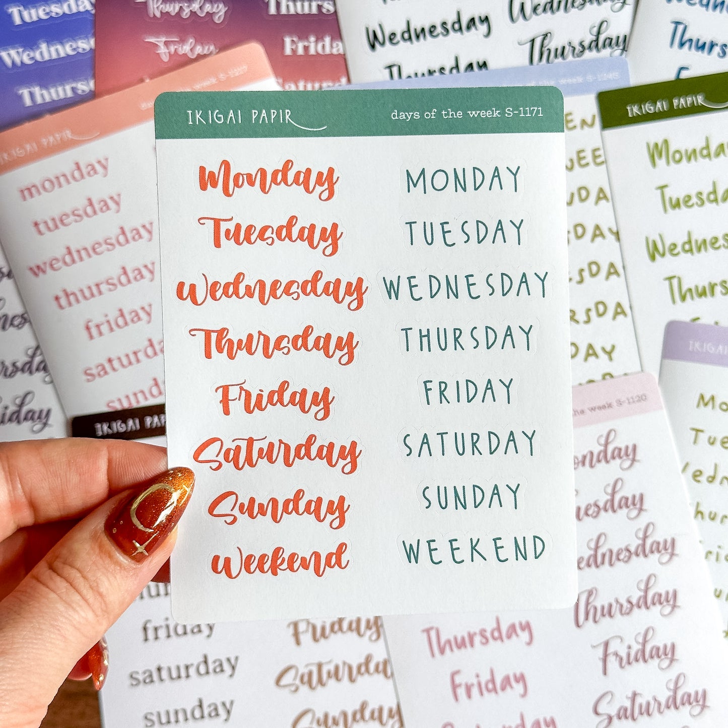 Days of the Week Sticker Bundle