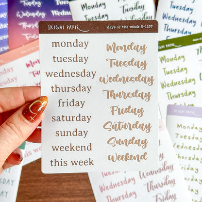 Days of the Week Sticker Bundle