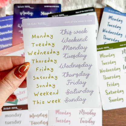 Days of the Week Sticker Bundle