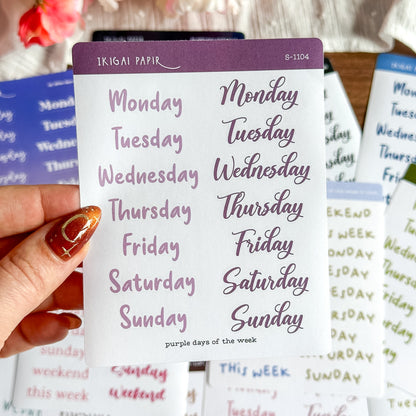 Days of the Week Sticker Bundle