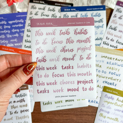 Planner Headers Sticker Bundle