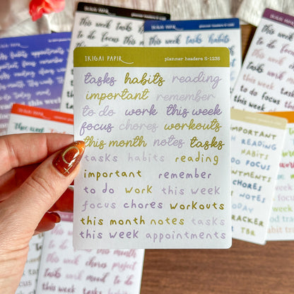 Planner Headers Sticker Bundle