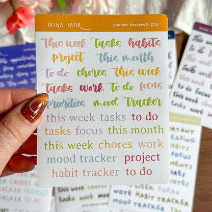 Planner Headers Sticker Bundle