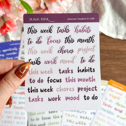 Planner Headers Sticker Bundle