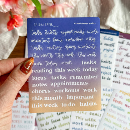 Planner Headers Sticker Bundle