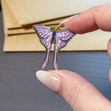 Load image into Gallery viewer, Purple Moth Enamel Pin
