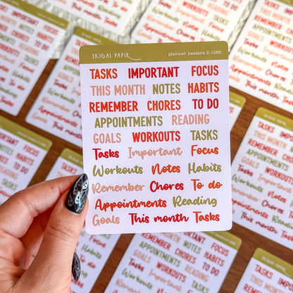 Planner Headers (Koi Pond) Sticker Sheet