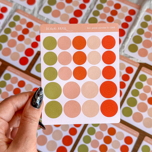 Koi Pond Circle and Eyelet Sticker Sheet
