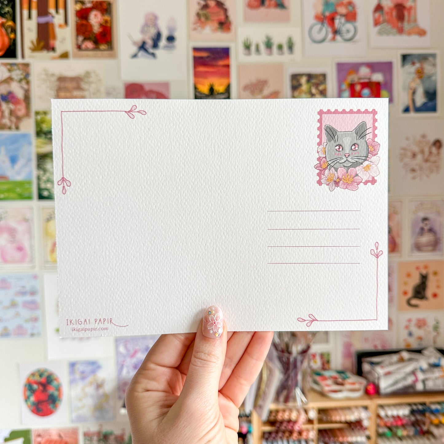 Cats in Spring A5 Postcard