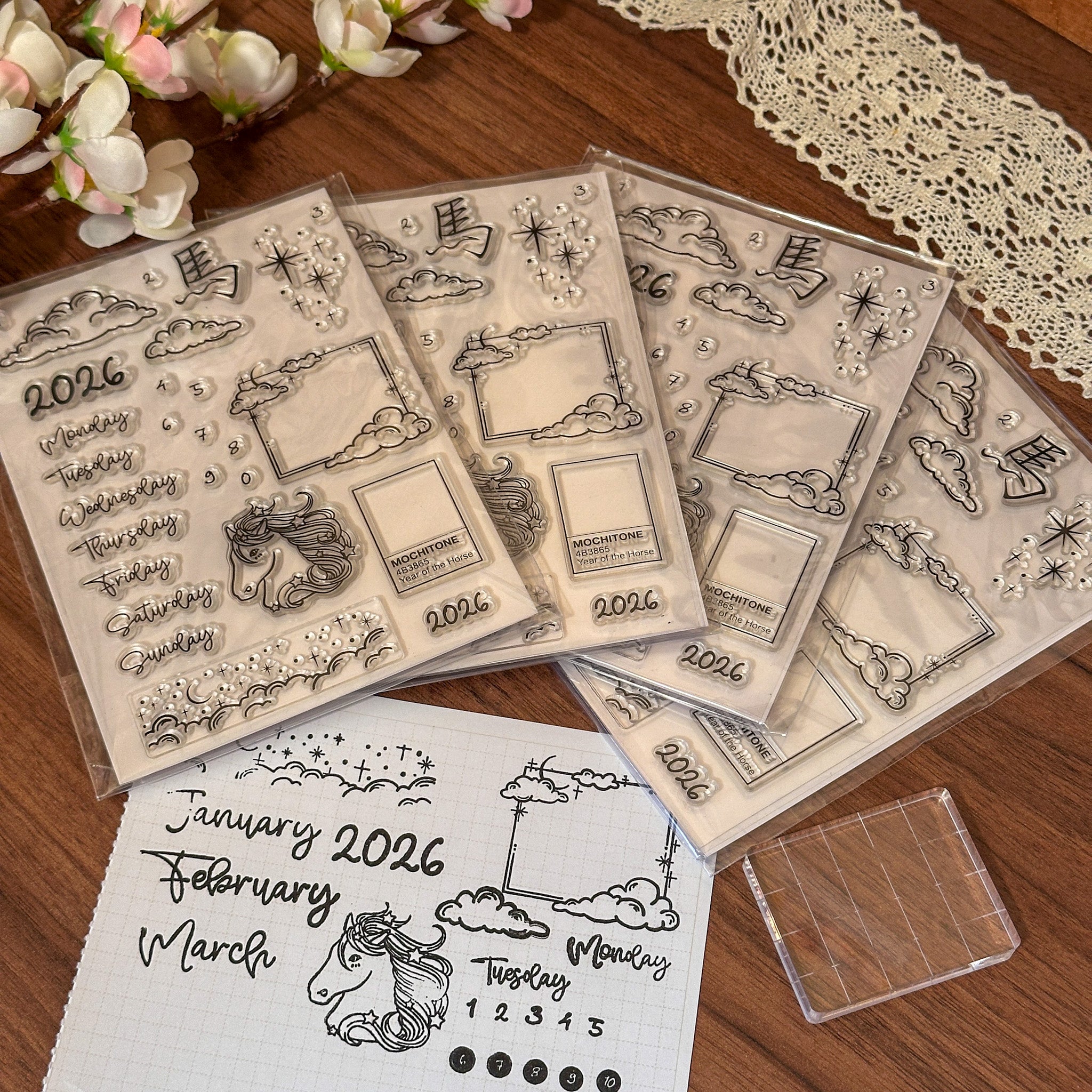 Year of the Horse 版画 額装品 Year of the Horse Clear Stamp Set – ikigaipapir