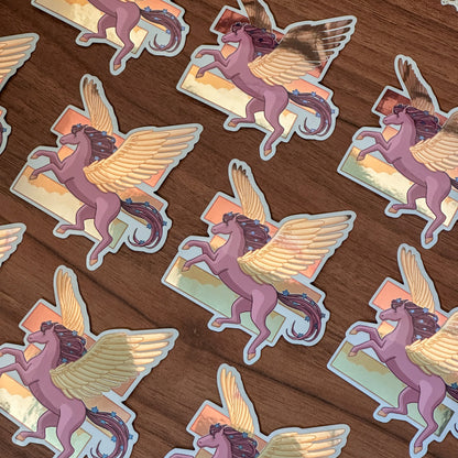 Morning Horse Vinyl Sticker