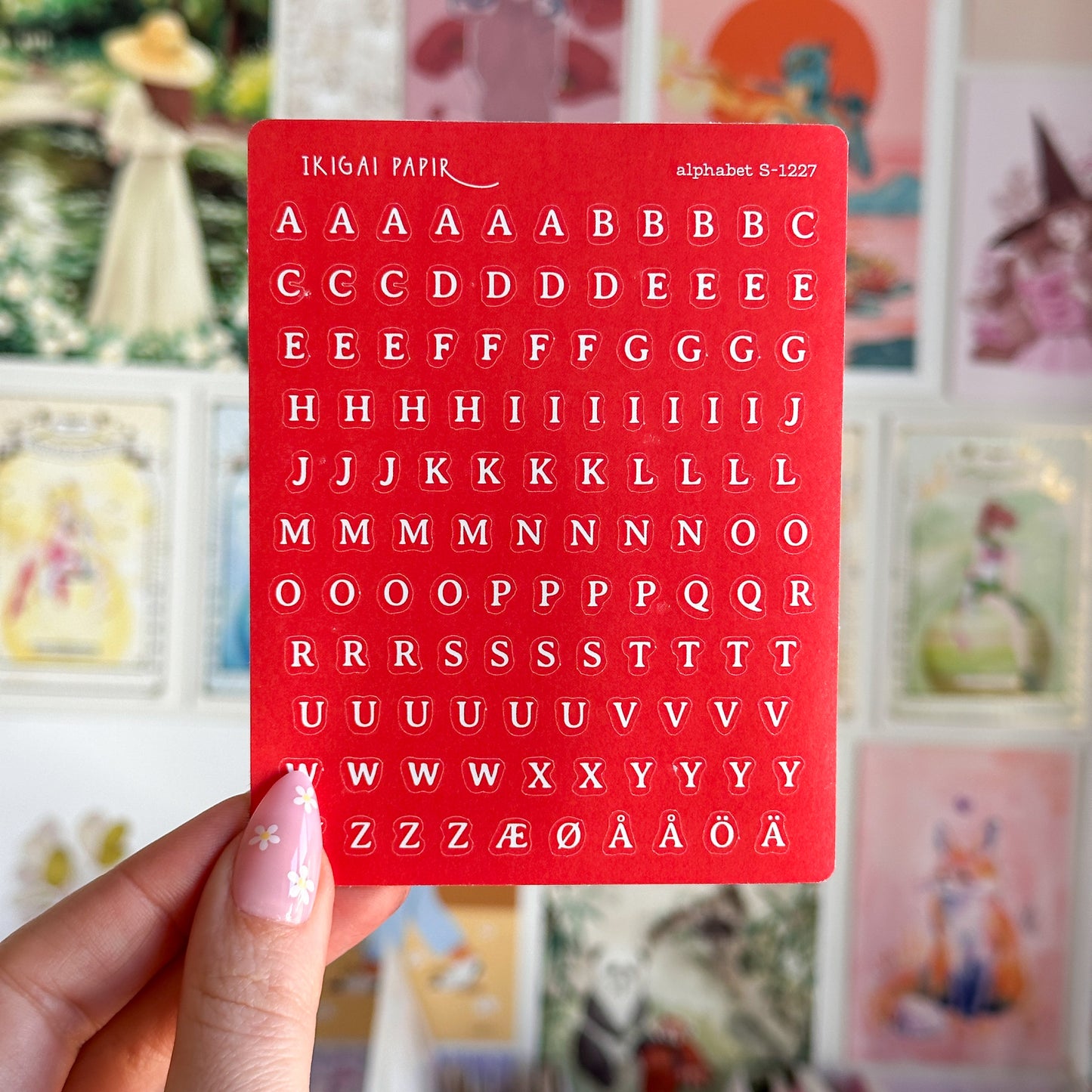 Typewriter Alphabet (Red) Sticker Sheet
