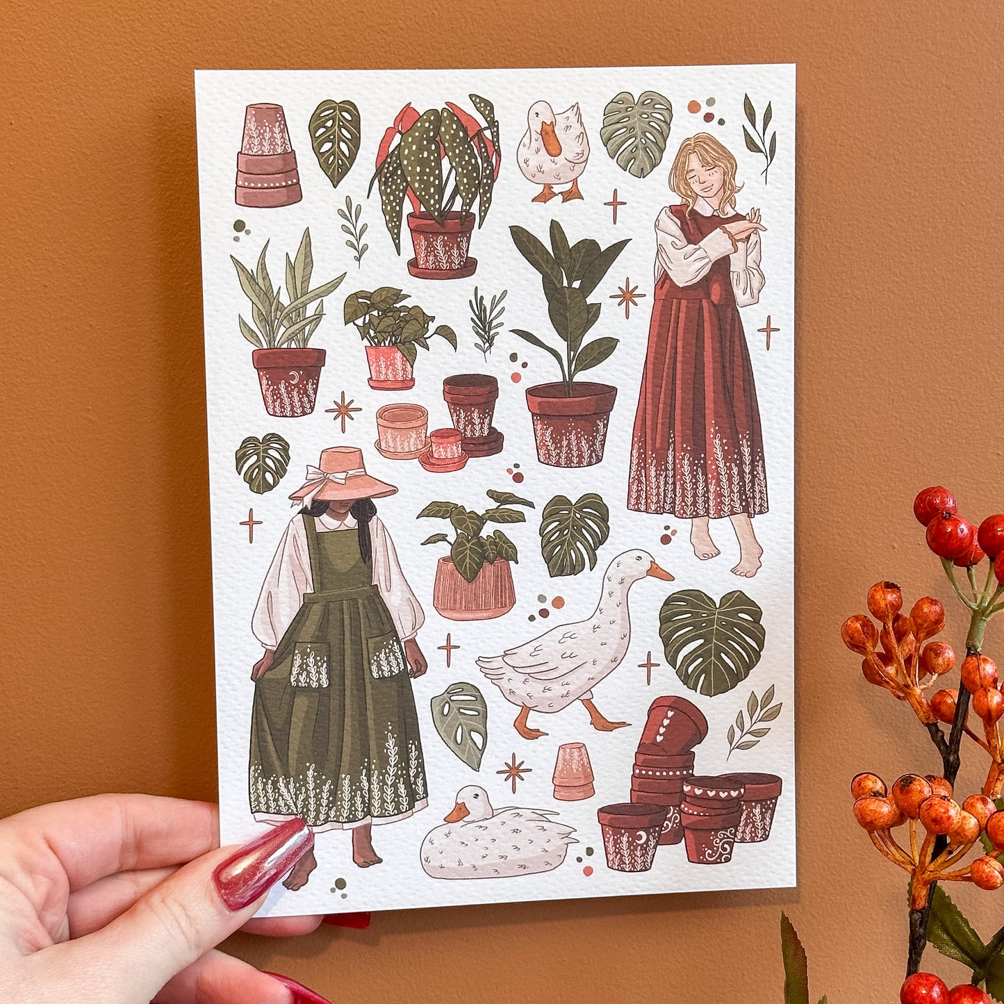 Gardening & Ducks A5 Print