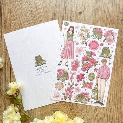 Sakura Frogs A5 Print