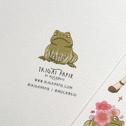 Sakura Frogs A5 Print