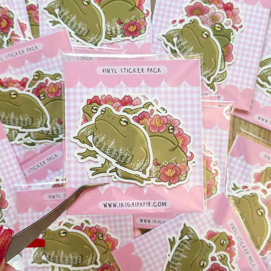 Sakura Frogs Vinyl Sticker Pack