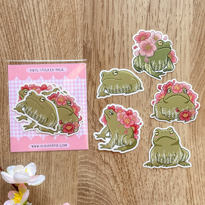 Sakura Frogs Vinyl Sticker Pack