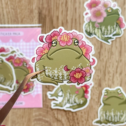 Sakura Frogs Vinyl Sticker Pack