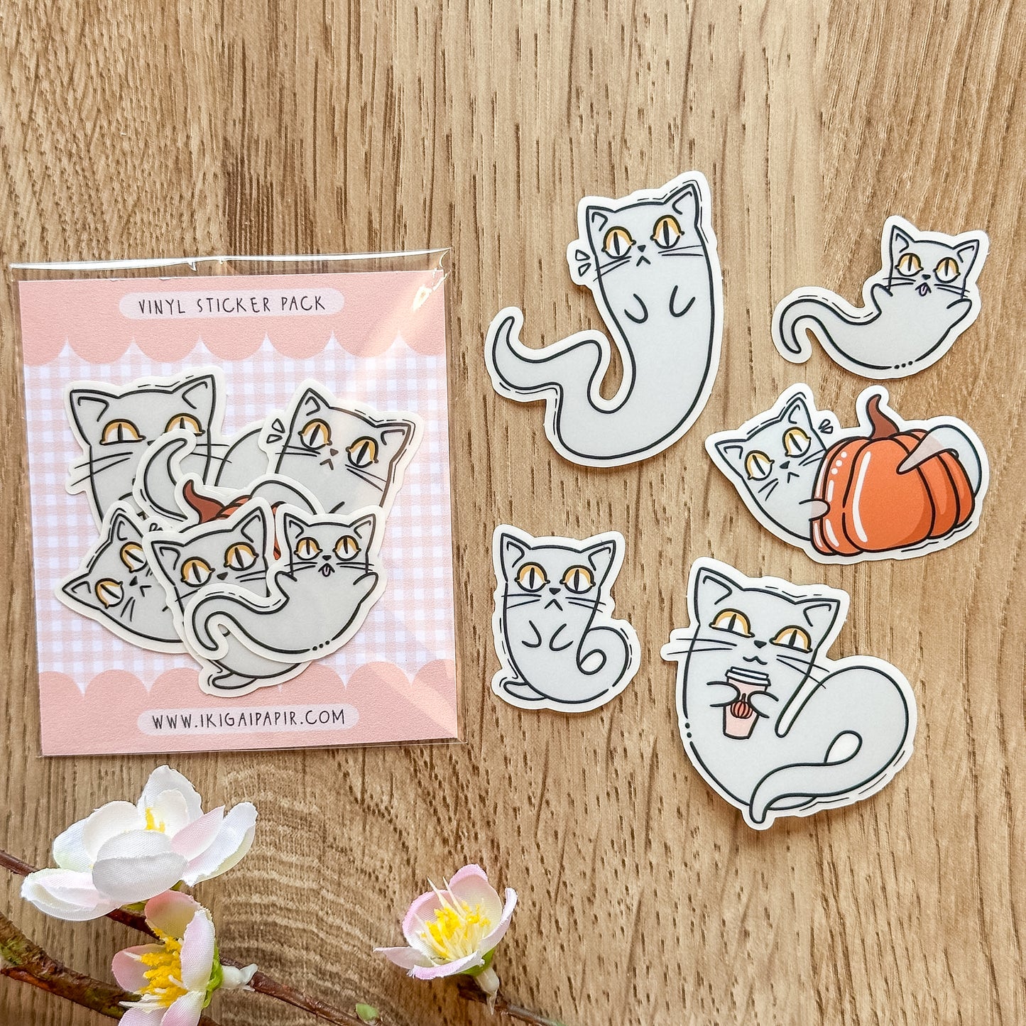 Ghost Cats Vinyl Sticker Pack