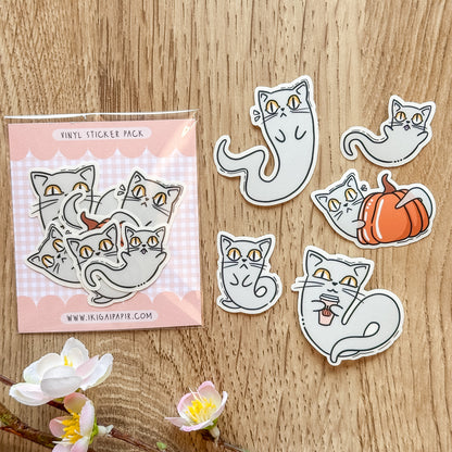 Ghost Cats Vinyl Sticker Pack