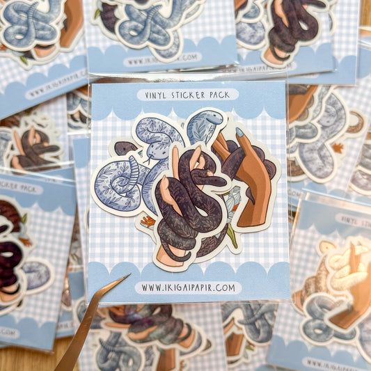 Floral Snakes Vinyl Sticker Pack