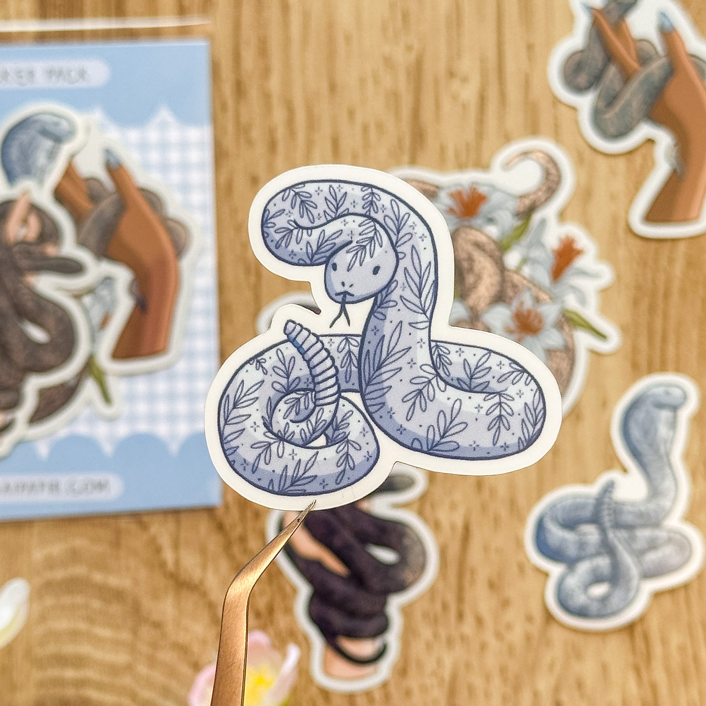 Floral Snakes Vinyl Sticker Pack