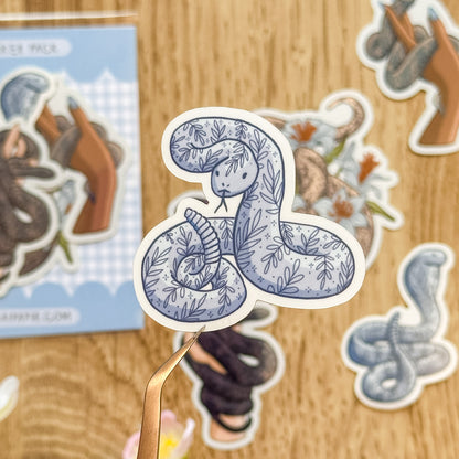 Floral Snakes Vinyl Sticker Pack