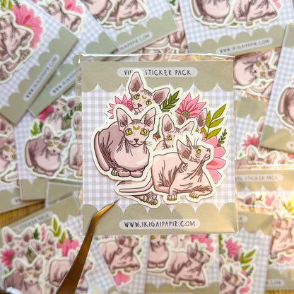 Sphinx Cat Vinyl Sticker Pack