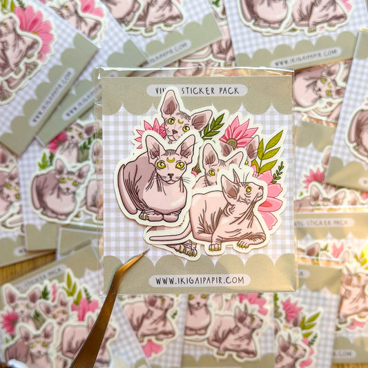 Sphinx Cat Vinyl Sticker Pack