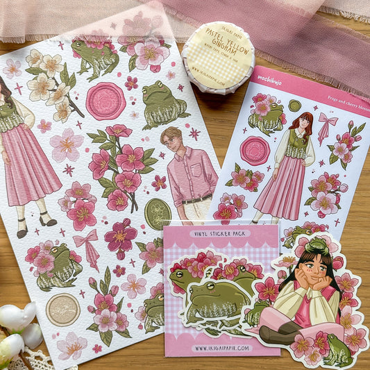 *APRIL LIMITED* Frogs & Cherry Blossoms Stationery Bundle