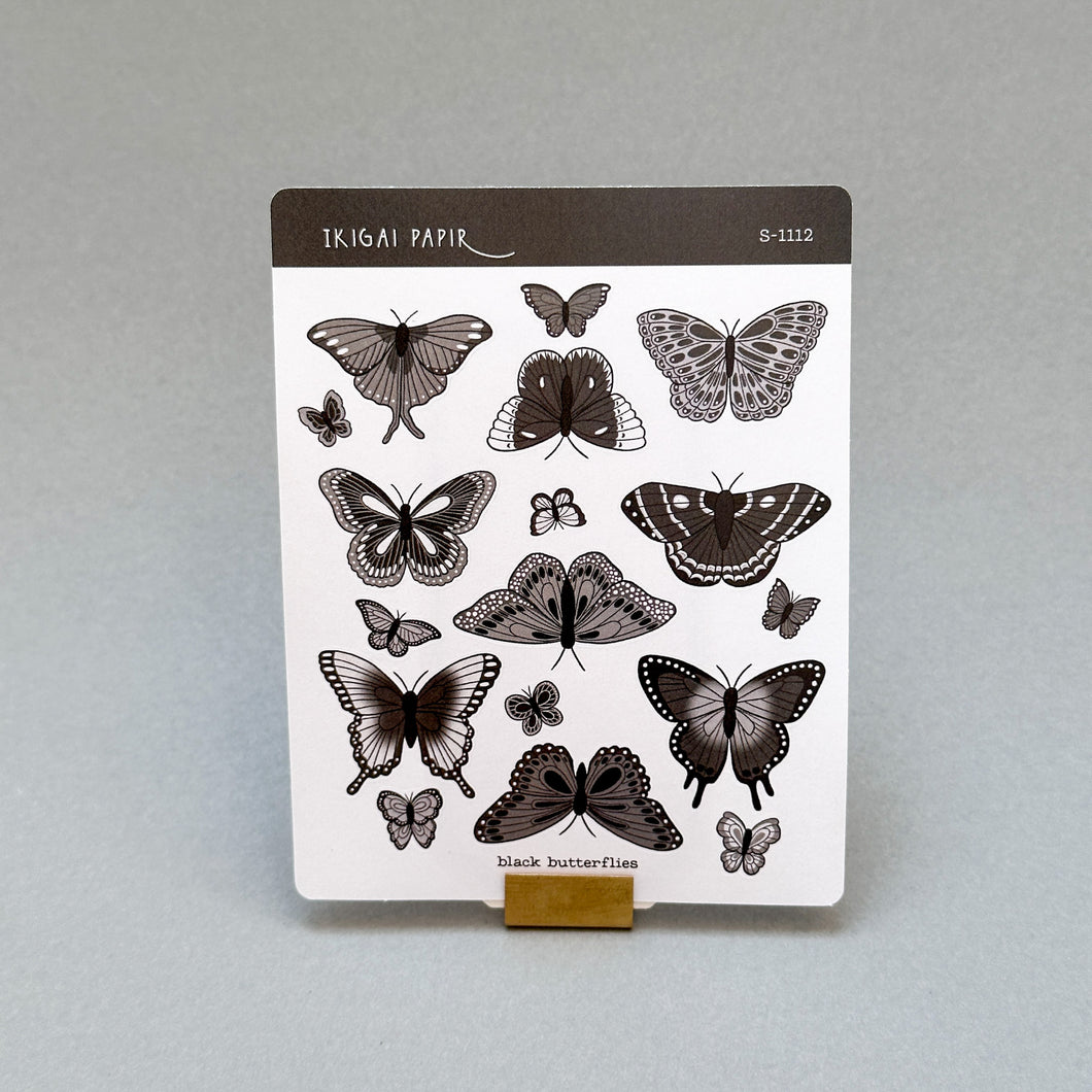 Black Butterflies Sticker Sheet