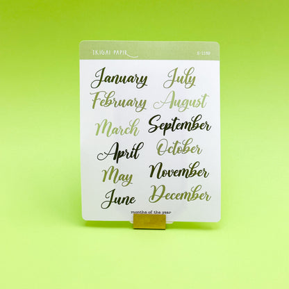 Months of the Year Sticker Sheet (Flourishing)