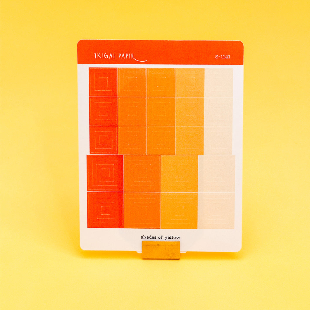 Shades of Color Squares Sticker Sheet
