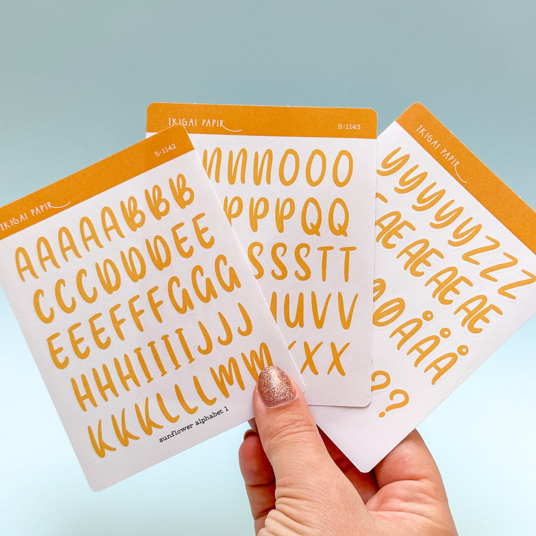 Sunflower Yellow Alphabet Sticker Set