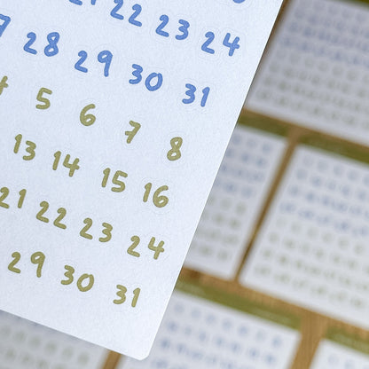 Numbers Sticker Sheet