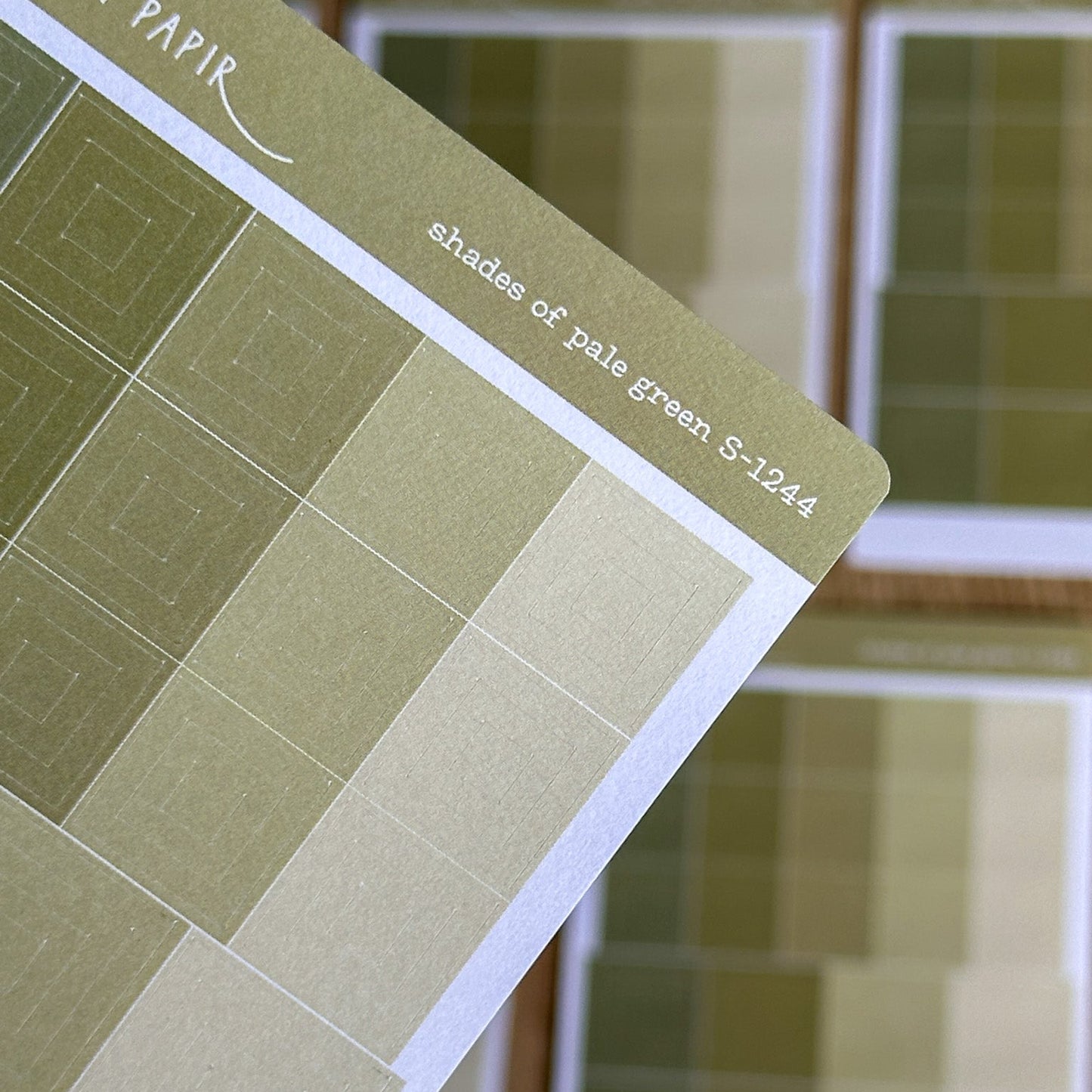 Shades of Pale Green (Squares) Sticker Sheet