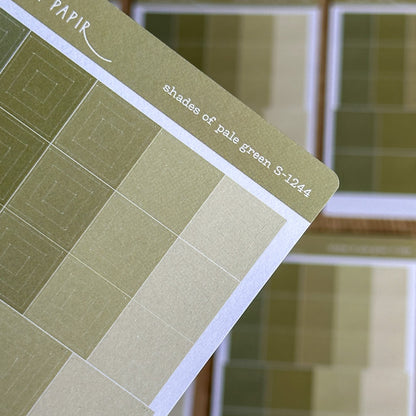 Shades of Pale Green (Squares) Sticker Sheet