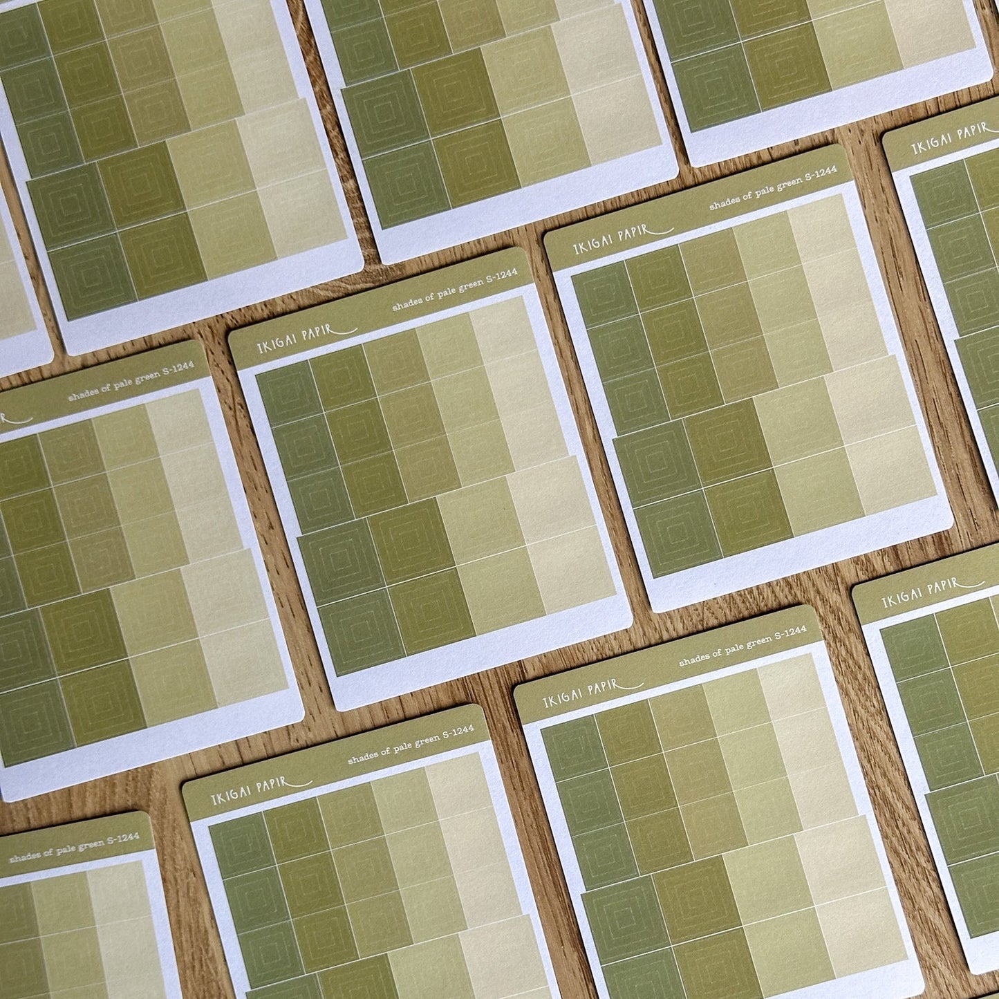 Shades of Pale Green (Squares) Sticker Sheet