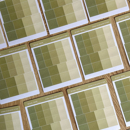 Shades of Pale Green (Squares) Sticker Sheet