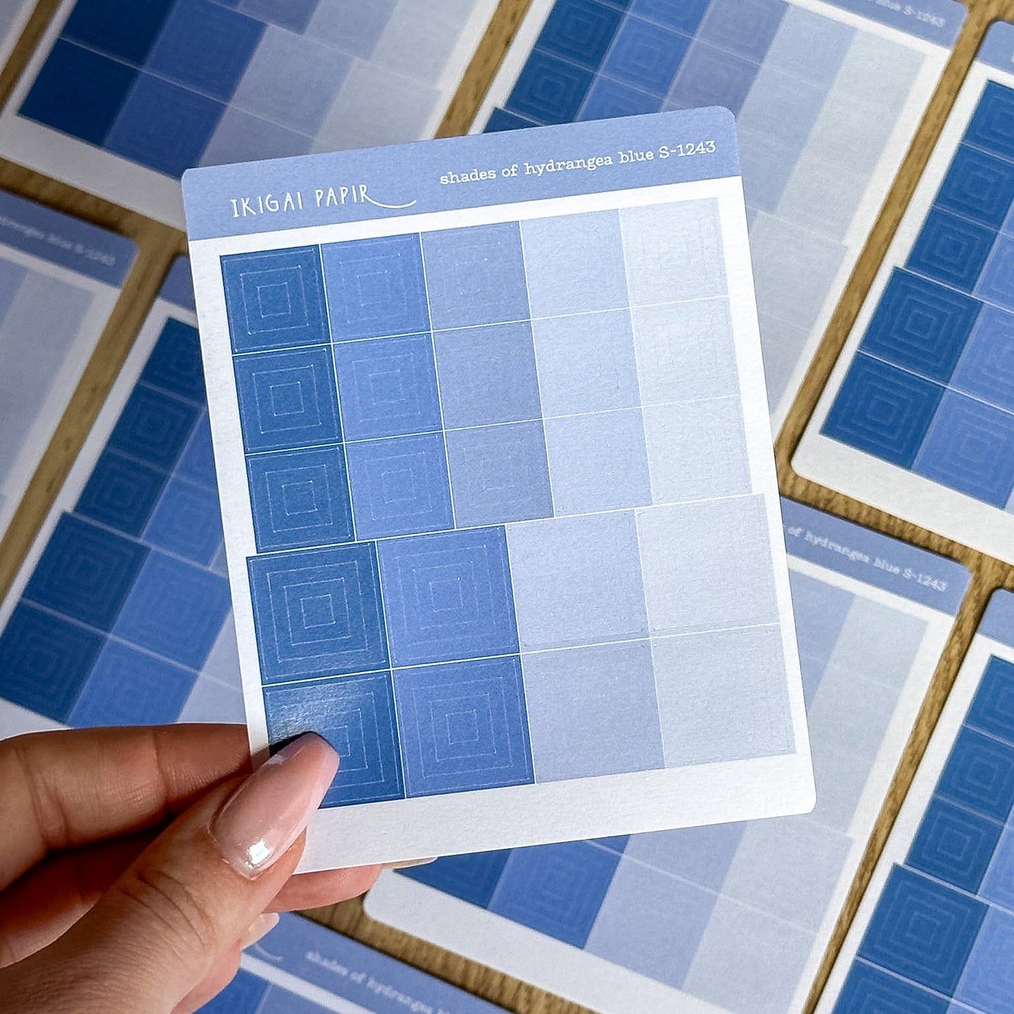 Shades of Hydrangea Blue (Squares) Sticker Sheet